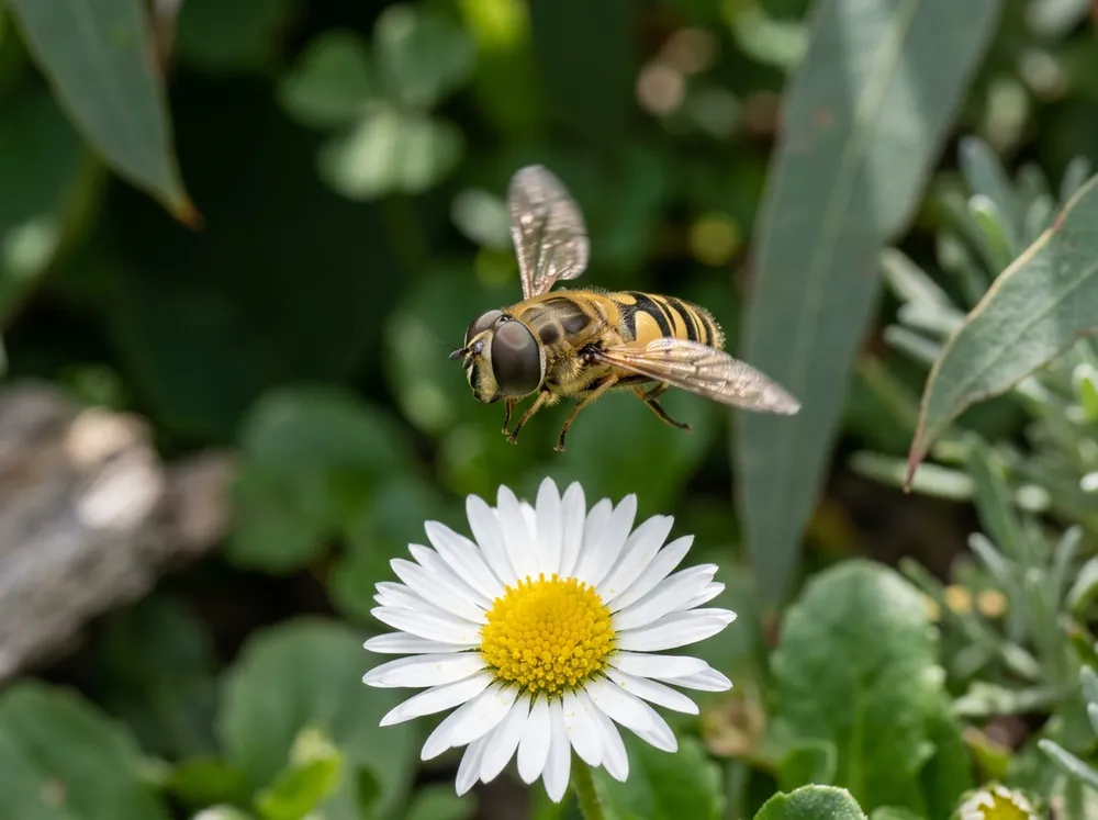 Hoverfly (not a bee) illustration
