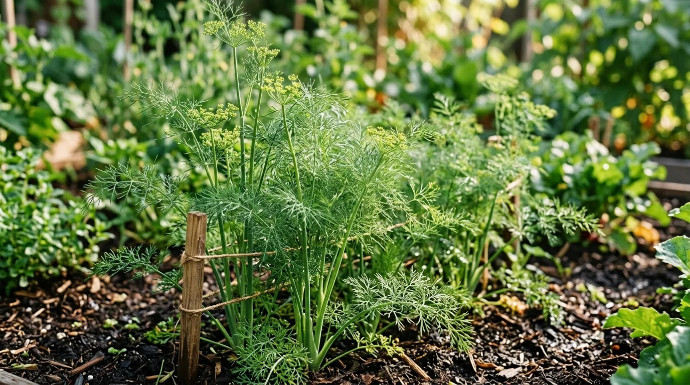 Dill growing in the garden