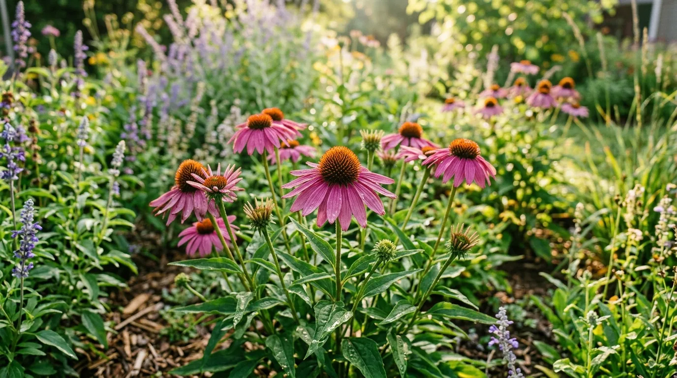 Echinacea growing in the garden