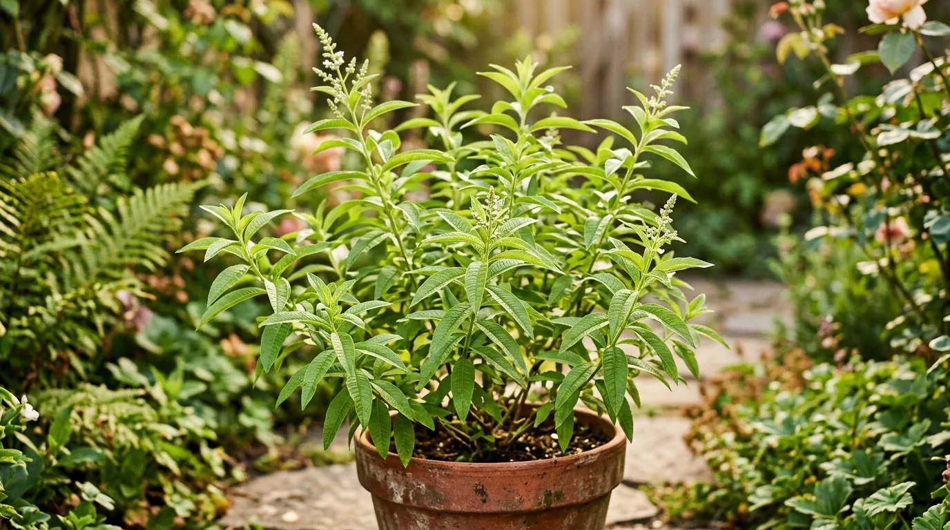 Lemon Verbena growing in the garden