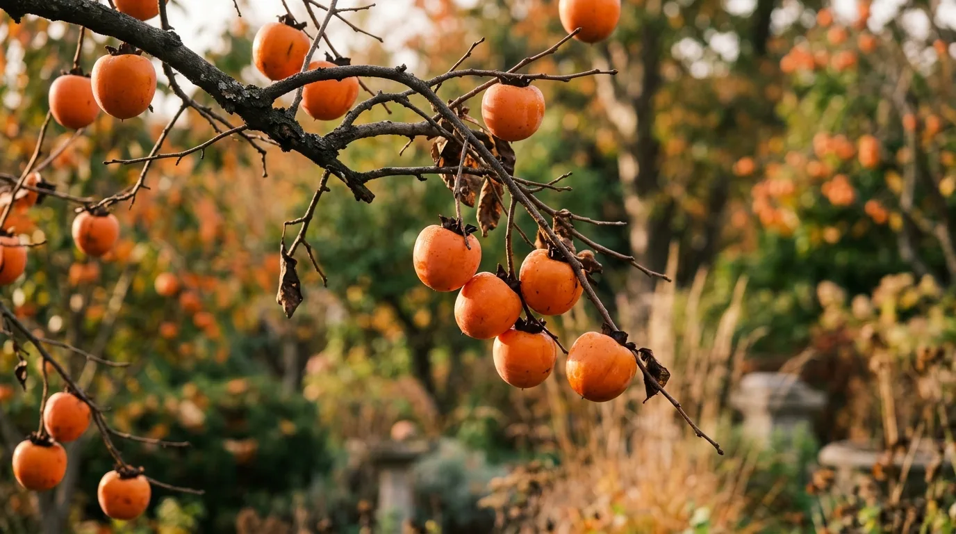 Persimmon growing in the garden
