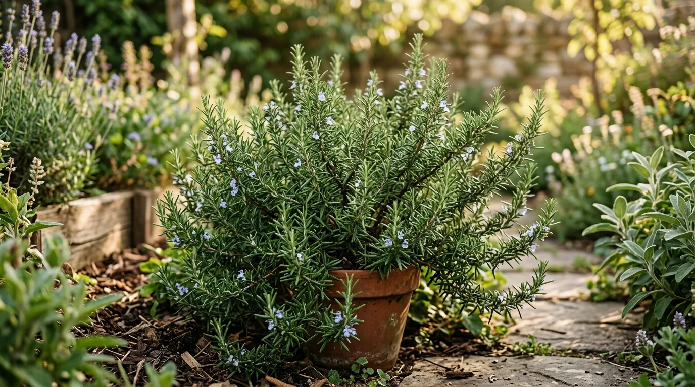 Rosemary growing in the garden