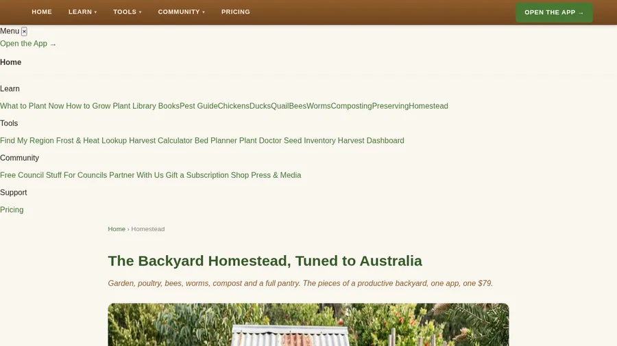 The homestead hub ties the garden, poultry, bees, worms, compost and preserving together.